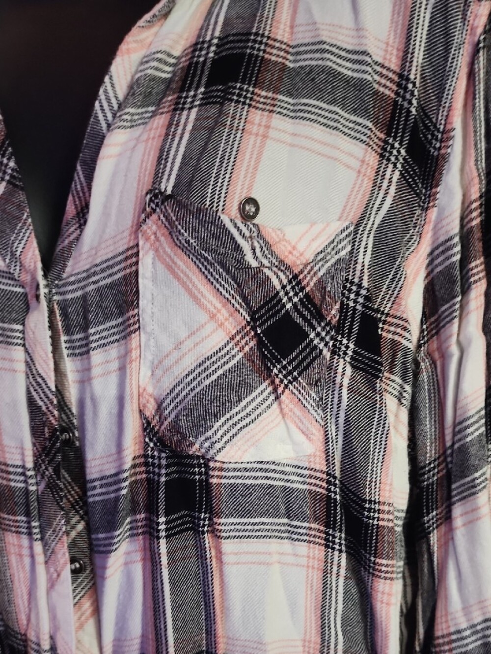 Relaxed Pink Plaid Button-Down Shirt - Picture 3 of 8